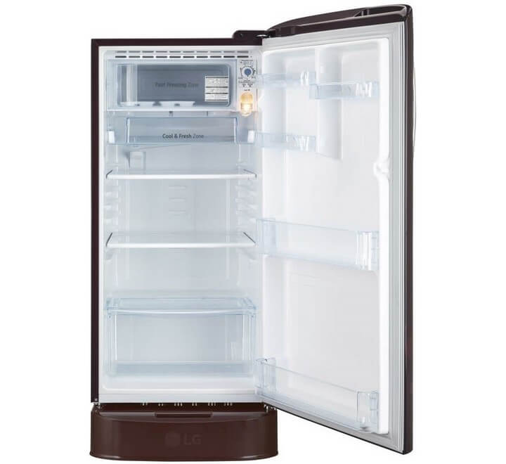 LG 215 L 3 Star Direct-Cool Single Door Refrigerator (GL-D221ASED Scarlet Euphoria Base stand with drawer & Fast Ice Making)